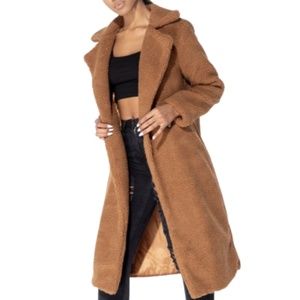 Longline Borg Teddy Coat Rust NWT.Ask me for sizes Left.